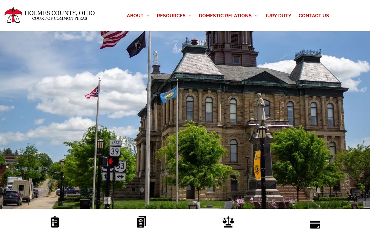 Holmes County Common Pleas Court record search information