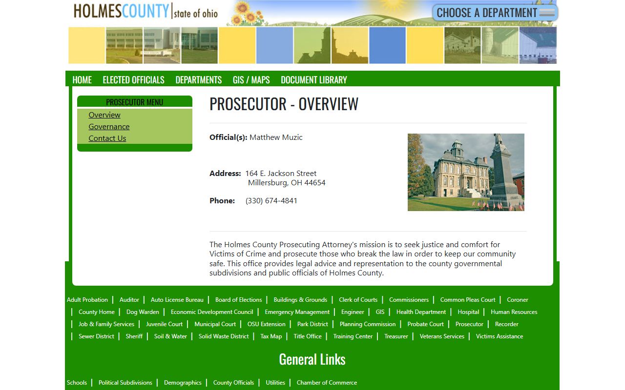Holmes County Prosecutor court records after arrest information